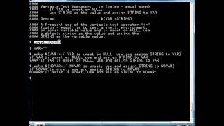 5 Minute Lessons in Shell Script Programming: Variable Test Operator ":=" (colon - equal sign)