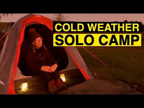 Cold weather SOLO camp at lake 🌲🌳🏕🌲🌳