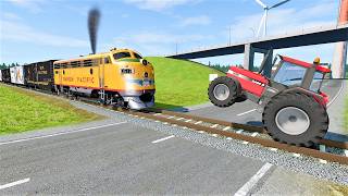 🚂Train vs Tractor in Train Track Crashes BeamNG.Drive screenshot 2