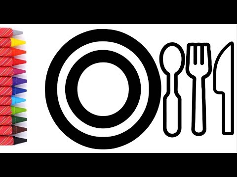 Vẽ Cái Đĩa, Vẽ Cái Thìa| Vẽ Cái Dĩa| Vẽ Cái Dao| Draw The Plate Draw The  Spoon | Draw The Plate - Youtube