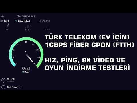 TÜRK TELEKOM GPON FİBER 1000MBPS (1GBPS) | SPEEDTEST, CMD PİNG ve 8K VIDEO OYNATMA TESTLERİ (2022)