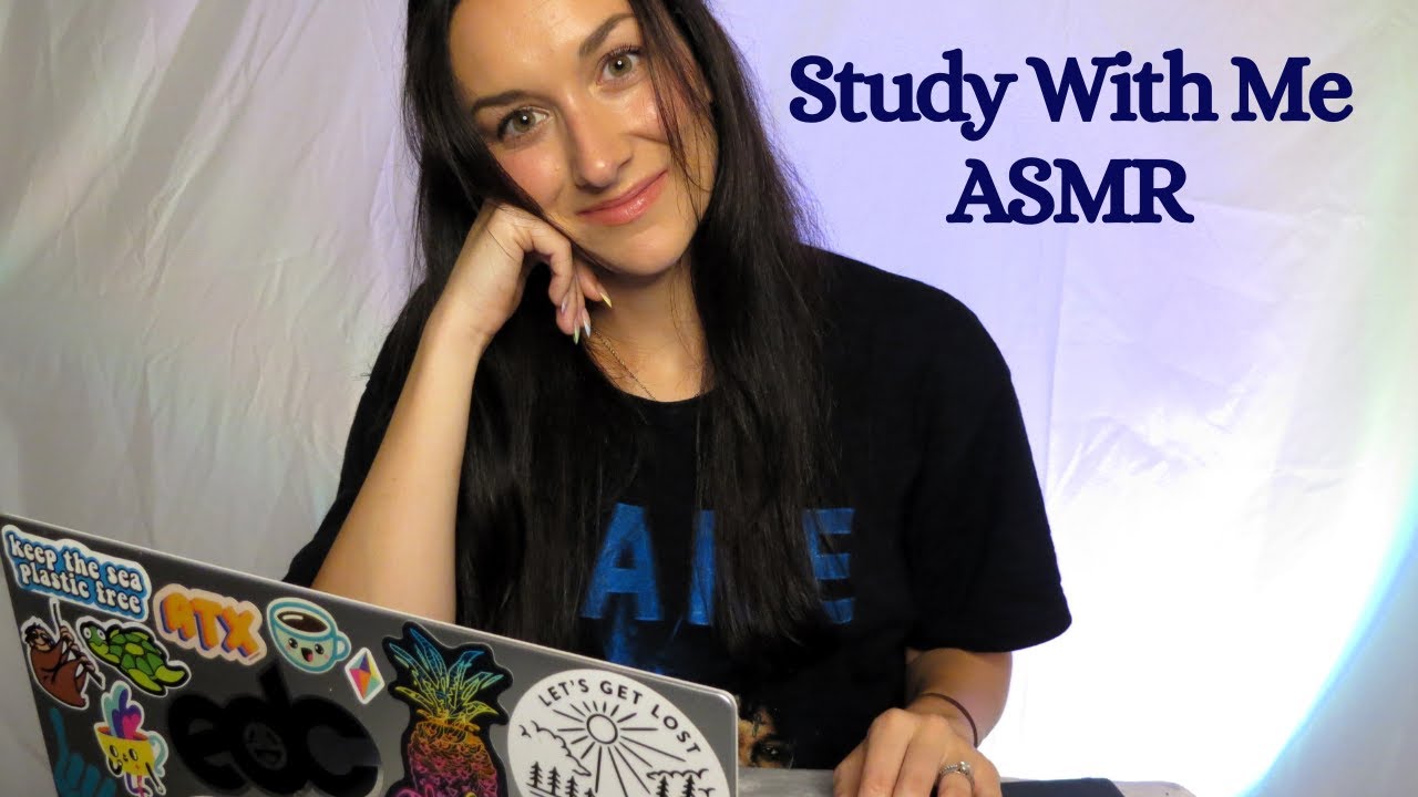 Study With Me ASMR 📖✏️ | unintelligible whispers | typing | page turning
