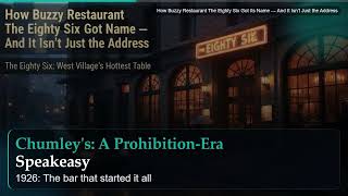 How Buzzy Restaurant The Eighty Six Got Its Name — And It Isn't Just the Address
