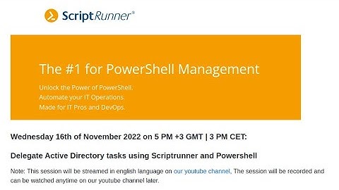 Delegate Active Directory tasks using Scriptrunner and Powershell