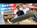 BMW F30 REAR M SPORT BUMPER INSTALL!! (PLUS REAR DIFFUSER!)