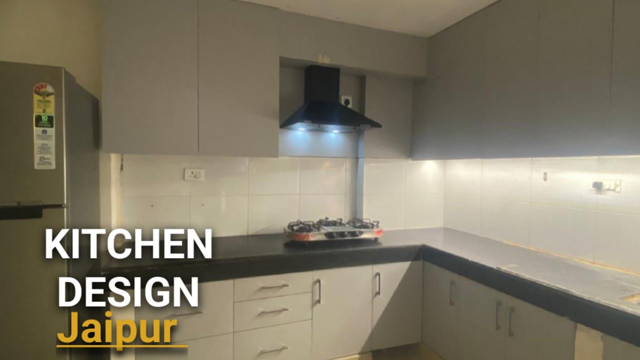 semi modular kitchen design Jaipur, l shape kitchen design, नॉर्मल किचन डिजाइन जयपुर