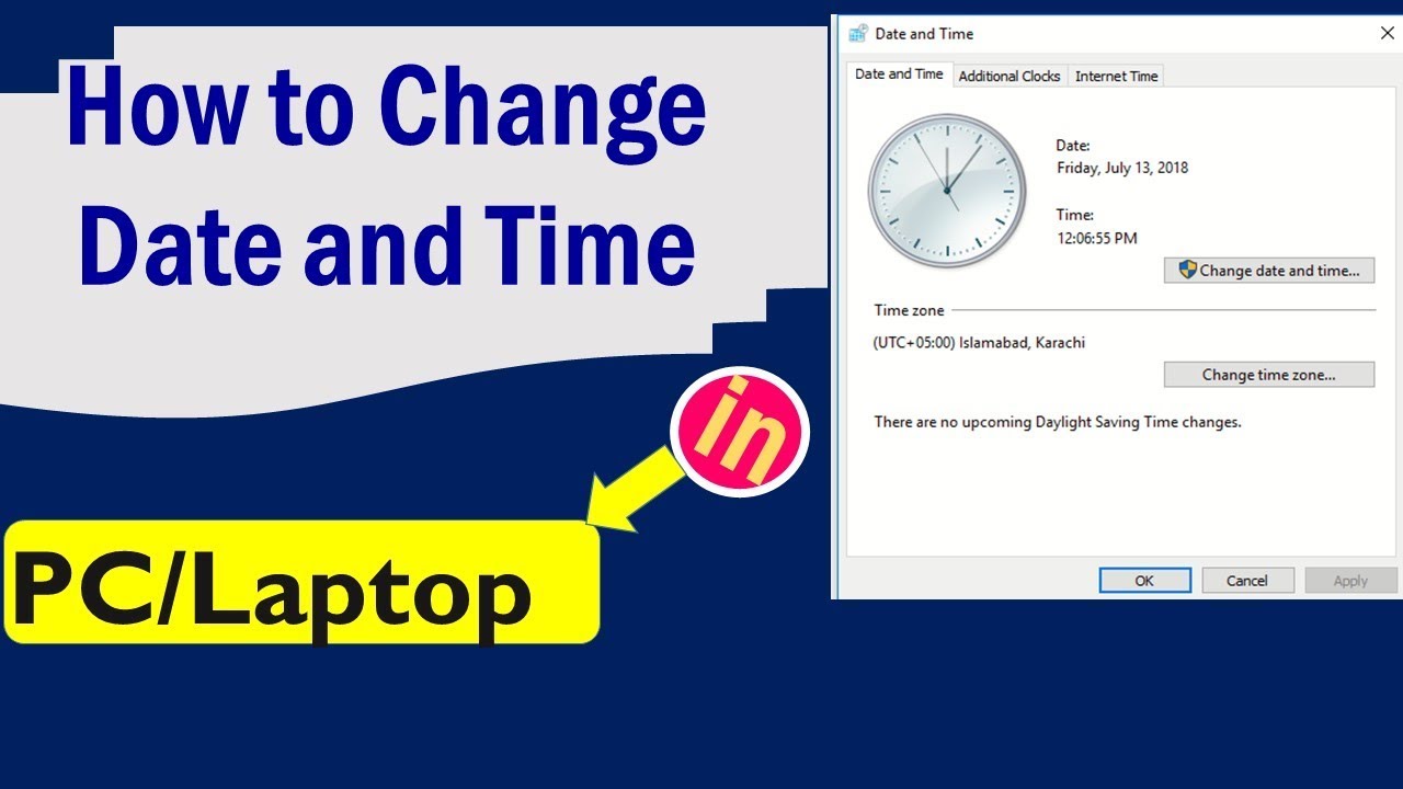 How to Change Date and Time in PC/Laptop YouTube