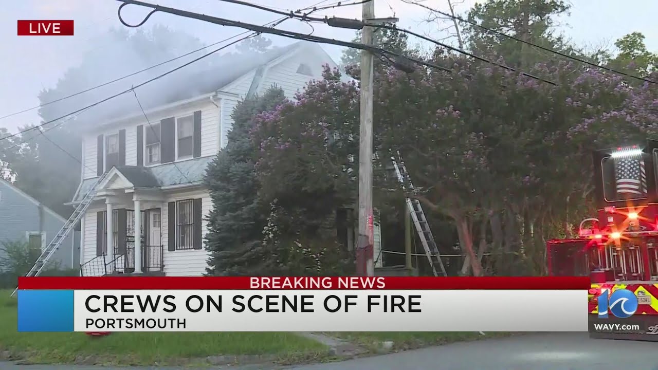 Crews respond to house fire Monday in Portsmouth - YouTube