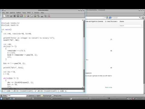 C Programming Part 18 Example 6 Binary to Decimal Conversion