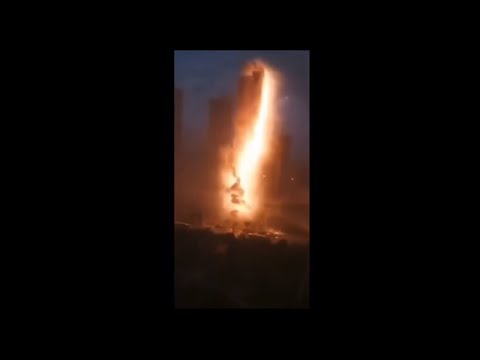 Power line exploded like dragon fire in China | Original - YouTube