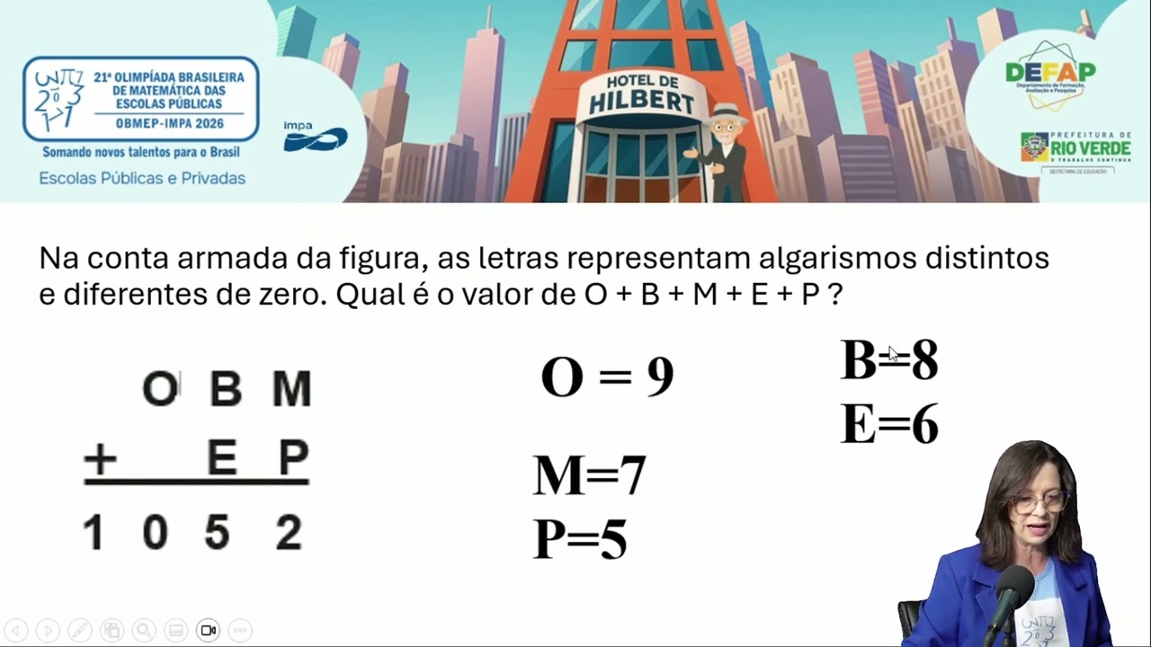 Questão OBMEP 2025 - Nível 01 - Soma das Letras OBMEP