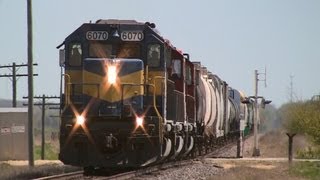 DM&E 6070 West, with Hawkeye Bi-Levels on 4-6-2012
