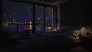 Heavy Rain &amp; Thunder Sounds In The City | Rainy Apartment Ambience | Rain Sounds For Sleeping