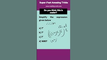 Simplifying exponent MCQ| Quantitative aptitude MCQ with exponents & radical signs| Ruchi Chhabra|06