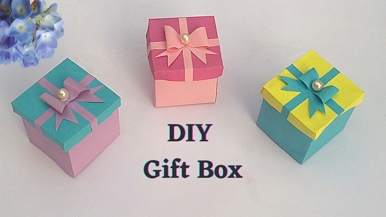 How To Make A Paper Gift Box with Lid | DIY Gift Box Ideas | Diagonal ...