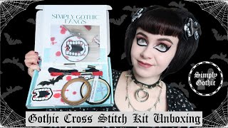 GOTHIC CROSS STITCH KIT  | SIMPLY GOTHIC X MONSTROUS DESIGNS | GOTH DIY | VAMPIRE FANGS