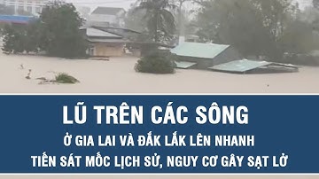 Lũ trên các sông ở Gia Lai và Đắk Lắk lên nhanh, tiến sát mốc lịch sử, nguy cơ gây sạt lở