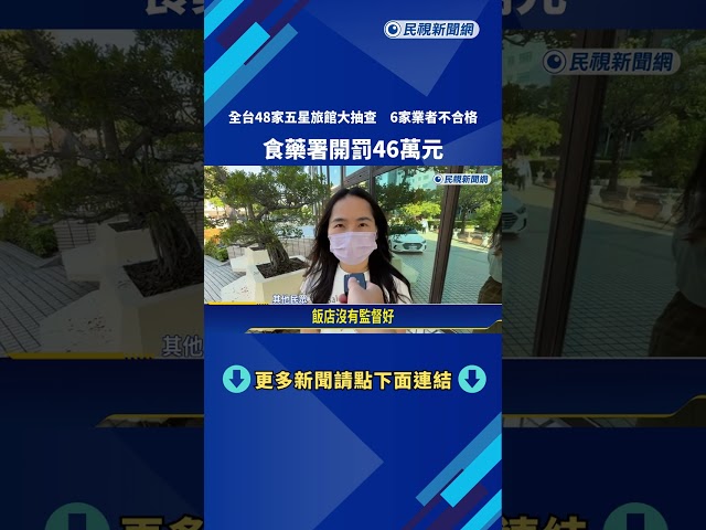 全台48家五星旅館大抽查 6家業者不合格 食藥署開罰46萬元－民視新聞
