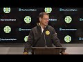 Don Sweeney speaks to the media on day one of the Boston Bruins 2025-26 training camp.