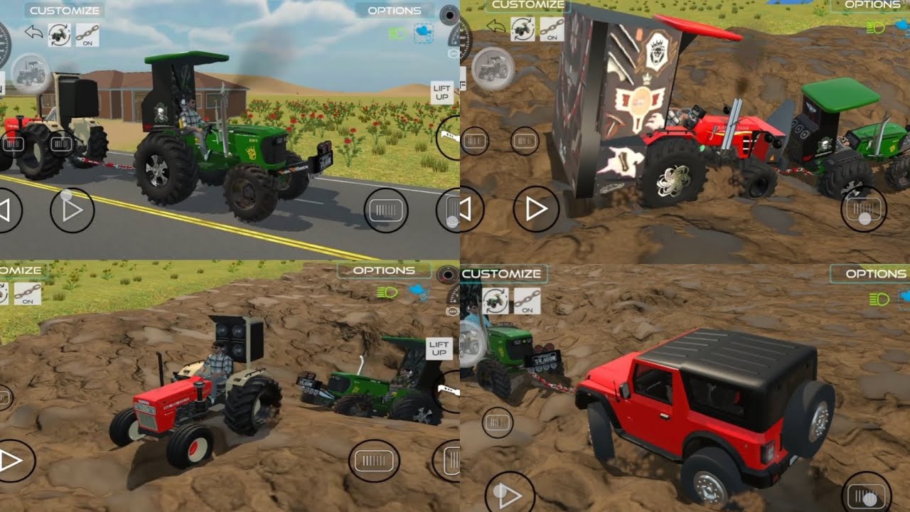  New trending tractor vs Thar ! Kya Thar khinch payegi tractor ko (Indian vehicles simulator 3d)