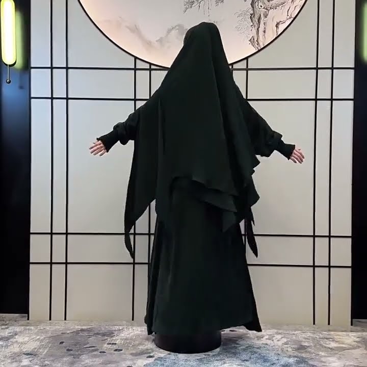 Modest Jilbab Abaya Muslim Dress 2 pieces Hot Diamond Prayer Abaya  #abayafashion #jilbab #modest