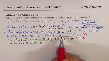 Polynomial Remainder Theorem Formula when Divisor is Quadratic