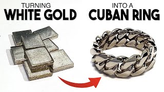 MAKING A WHITE GOLD CUBAN LINK RING!