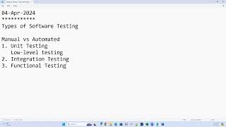 QA Training  - Types of Testing