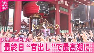 【浅草「三社祭」】最終日 “宮出し”で最高潮に