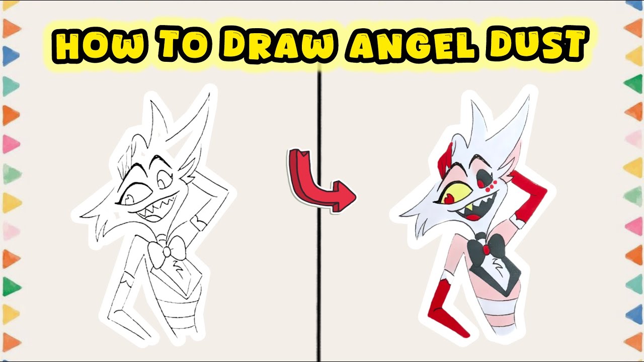 How to Draw Angel Dust from Hazbin Hotel – Detailed Drawing Process ...
