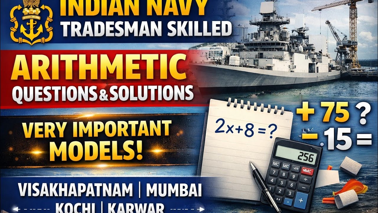 Indian Navy tradesman skilled arithmetic important models, naval dockyard apprentice questions 