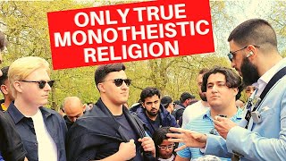 How Is Islam The Only True Monotheistic Religion! Ali Dawah To Christian Visitors | Speakers Corner