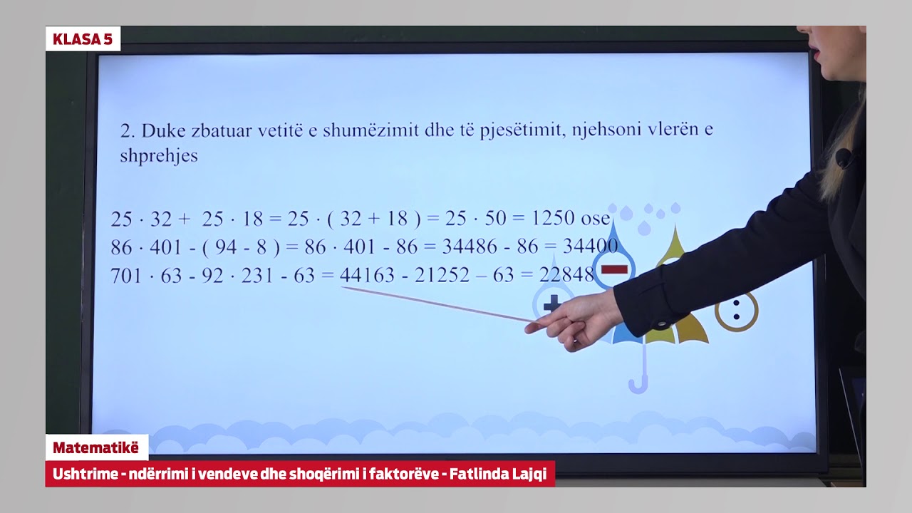 5137 - Matematikë - Ushtrime: Ndërrimi i vendeve dhe shoqërimit të faktorëve