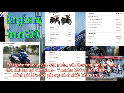 Cập nhật bảng giá full xe máy Yamaha tháng 2 -2018 mới