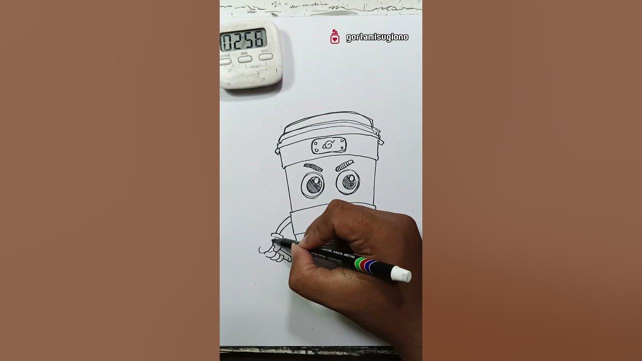 Gambar Anomali Italia Cappucino Assasino dalam 5 menit #brainrot #illustration #sketch #drawing