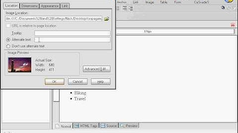 Adding an Image to Kompozer