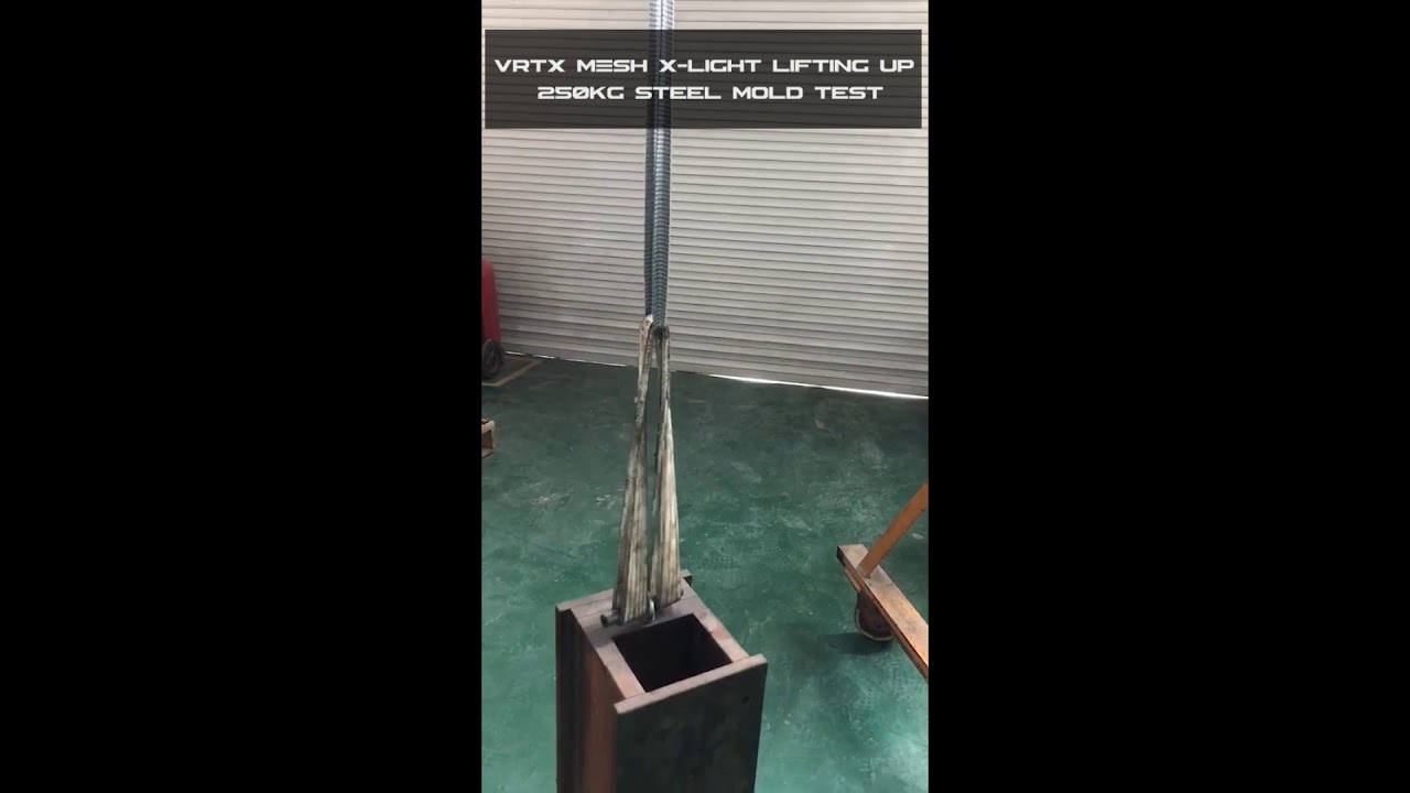 VRTX MESH X-Light Strength Test via pulling up a 250 kg steel mold