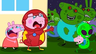 Zombie Apocalypse, Daddy Pig Turn Into Iron Man Save Peppa | Peppa Pig Funny Animation