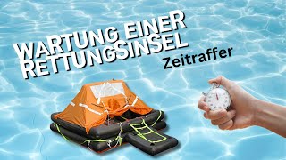 Bereit Für Notfälle Rettungsinsel Wartung Im Zeitraffer