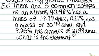 Calculating Atomic Masses