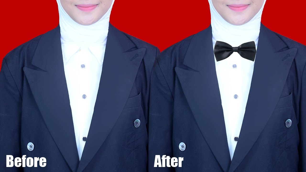 CARA EDIT PAS FOTO MEMAKAI DASI KUPU KUPU DI PHOTOSHOP - YouTube