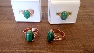 Wear Malachite Rings in Adjustable Bands - Satin Crystals Jewelry Boutique