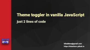 Theme toggler in vanilla JavaScript