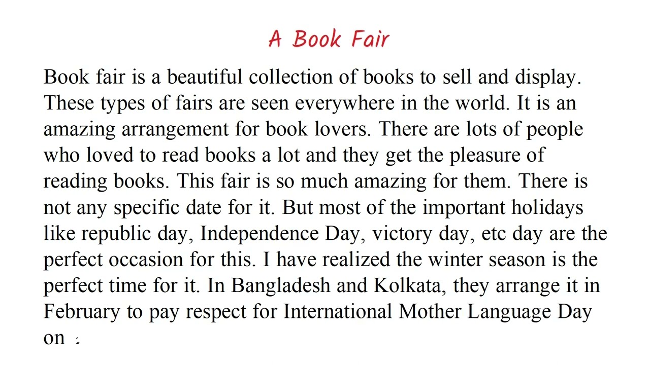 A Book Fair Paragraph | Book Fair Paragraph SSC