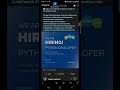 Freshers job vacancy for python developer #pythondeveloper #jobfair
