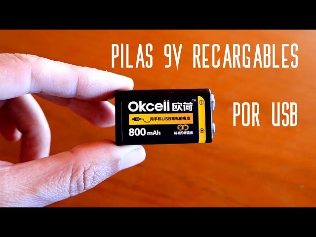 Pilas Recargables con micro USB de 9V 