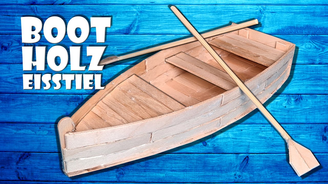 Holz Boot aus Eisstiel selber machen - wood ice cream stick boat DIY craft  [4K] 