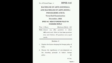 BPSE-142 Question paper june and December -2022 in english