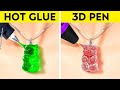 HOT GLUE GUN vs 3D PEN || Easy Crafts and Useful Hacks