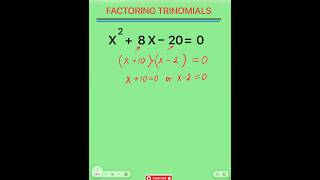 FACTORING TRINOMIALS #maths #education #foryou #shorts #shortvideo #youtubeshorts #viral
